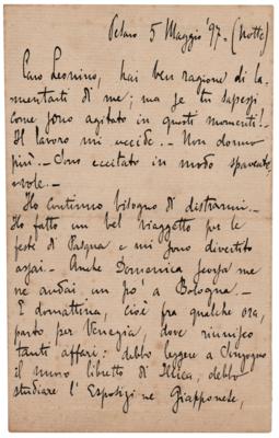 Lot #661 Pietro Mascagni Autograph Letter Signed on the "Boheme di Leoncavallo" - Image 1