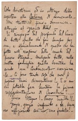 Lot #661 Pietro Mascagni Autograph Letter Signed on the "Boheme di Leoncavallo" - Image 2