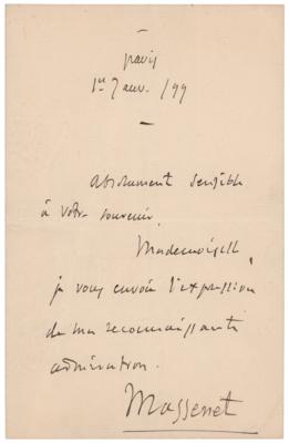 Lot #662 Jules Massenet Autograph Letter Signed - Image 1