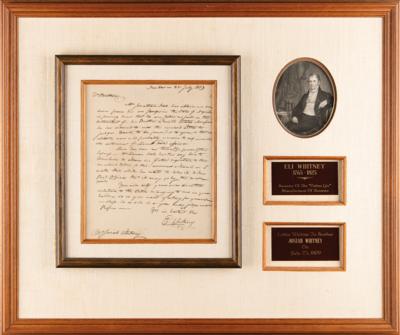 Lot #198 Eli Whitney Autograph Letter Signed - "You will act [at] your own discretion relative to the Cotton" - Image 1