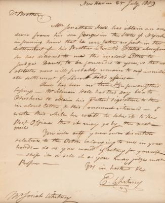 Lot #198 Eli Whitney Autograph Letter Signed - "You will act [at] your own discretion relative to the Cotton" - Image 2