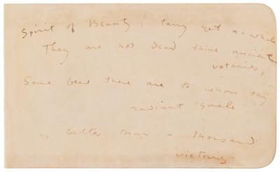 Lot #579 Oscar Wilde Autograph Quotation Signed - 'The Garden of Eros' - Image 2