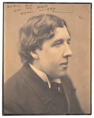 Lot #580 Oscar Wilde Rare Signed Photograph to His Assistant Editor Arthur Fish - Image 1