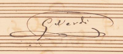 Lot #628 Giuseppe Verdi Autograph Musical Quotation Signed - 'A Masked Ball' - Image 3