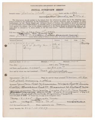 Lot #178 Malcolm X Prison Archive: (80+) Documents with an Autograph Letter Signed, Mug Shot Photograph, and Internal Records - Image 7