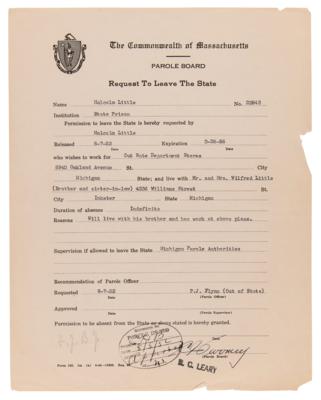 Lot #178 Malcolm X Prison Archive: (80+) Documents with an Autograph Letter Signed, Mug Shot Photograph, and Internal Records - Image 9