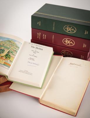 Lot #578 J. R. R. Tolkien (4) Signed Books - The Hobbit and the Lord of the Rings Trilogy - Image 1