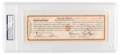 Lot #221 Al Capone Rare 1926 Twice-Signed 'Gold Coin' Chicago Bank Document - PSA/DNA NM-MT 8 - Image 2