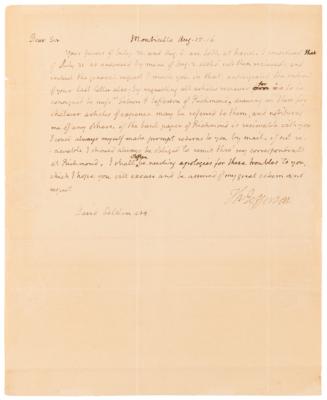 Lot #4 Thomas Jefferson Autograph Letter Signed on Importing European Wine to Monticello - Image 2