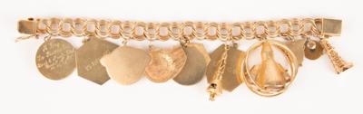 Lot #6004 Jo Schirra's Mercury-Apollo Charm Bracelet including (4) Flown Charms, with Rare Gold Apollo 7 Robbins Medallion - Image 2