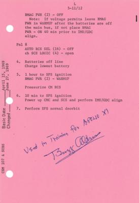 Lot #6134 Apollo 11 Launch Operations Training-Used Checklist - From the Collection of Buzz Aldrin - Image 3