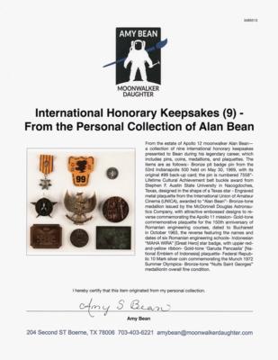 Lot #6219 International Honorary Keepsakes (9) - From the Personal Collection of Alan Bean - Image 3