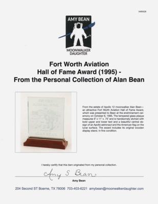 Lot #6211 Fort Worth Aviation Hall of Fame Award (1995) - From the Personal Collection of Alan Bean - Image 2