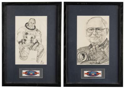 Lot #6227 Portrait Drawings (2) from USS Hornet Museum 'Splashdown 2004' Festival - From the Personal Collection of Alan Bean - Image 1