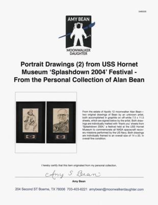 Lot #6227 Portrait Drawings (2) from USS Hornet Museum 'Splashdown 2004' Festival - From the Personal Collection of Alan Bean - Image 3