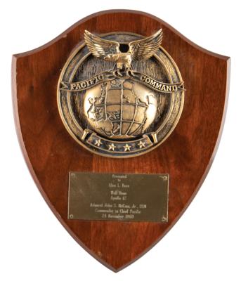 Lot #6226 Pacific Command Award Plaque for Apollo 12 - From the Personal Collection of Alan Bean - Image 1