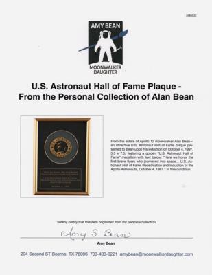 Lot #6238 U.S. Astronaut Hall of Fame Plaque - From the Personal Collection of Alan Bean - Image 2