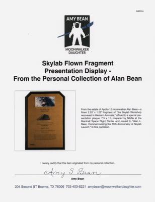 Lot #6234 Skylab Flown Fragment Presentation Display - From the Personal Collection of Alan Bean - Image 3