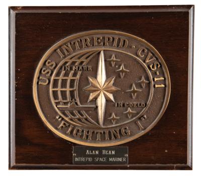 Lot #6241 USS Intrepid Award Plaque for an "Intrepid Space Mariner" - From the Personal Collection of Alan Bean - Image 1