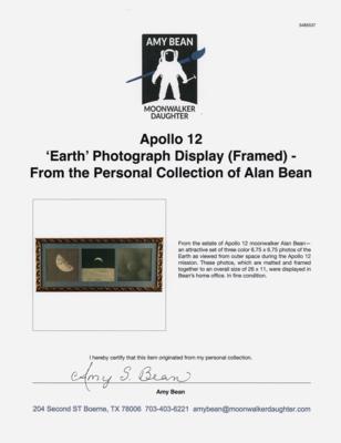 Lot #6188 Apollo 12 'Earth' Photograph Display (Framed) - From the Personal Collection of Alan Bean - Image 5