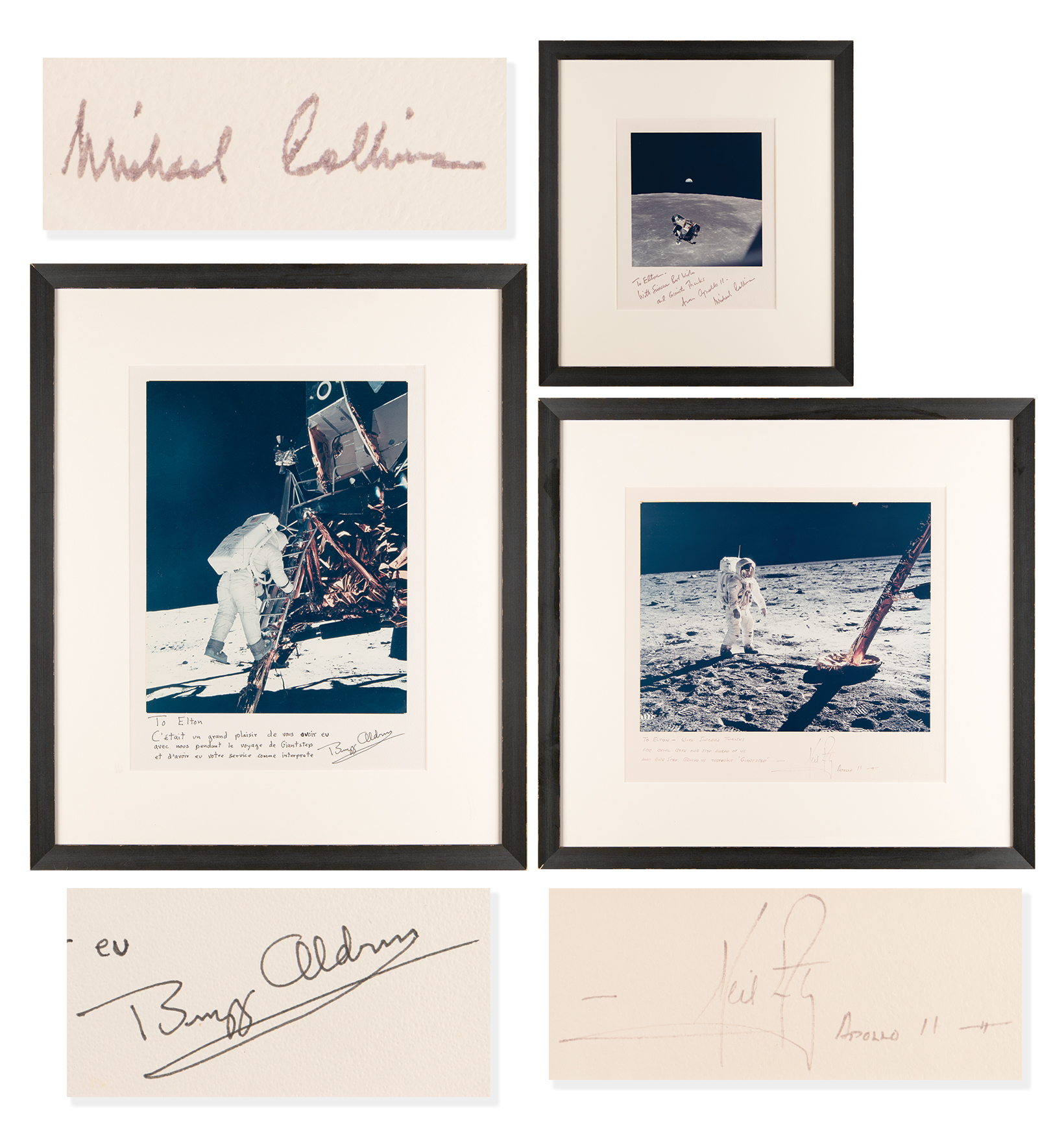 Lot #6117 Apollo 11 Signed Photographs Presented to a Member of the 'Giant Leap' World Tour Team - Image 1