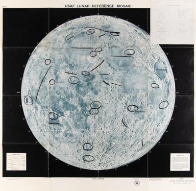 Lot #6078 Apollo-Era Training-Used 'USAF Lunar Reference Mosaic' Poster Map - From the Personal Collection of Walt Cunningham - Image 1