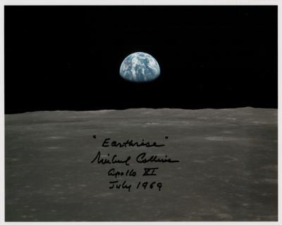 Lot #6162 Michael Collins Signed 'Earthrise' Photograph - Image 1