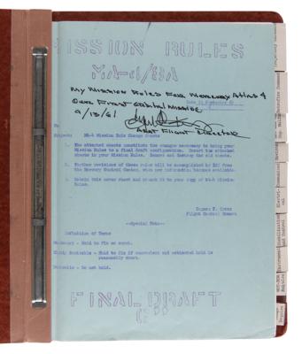 Lot #6411 Mercury-Atlas 4 Mission Rules Notebook - From the Personal Collection of Gene Kranz - Image 2