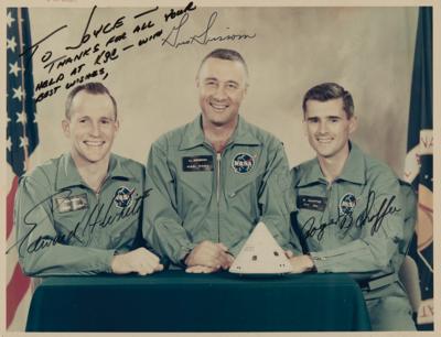 Lot #6121 Apollo 1 Signed Photograph with Rare Flight Suit Patches of Gus Grissom and Ed White II - Image 2