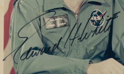 Lot #6121 Apollo 1 Signed Photograph with Rare Flight Suit Patches of Gus Grissom and Ed White II - Image 5