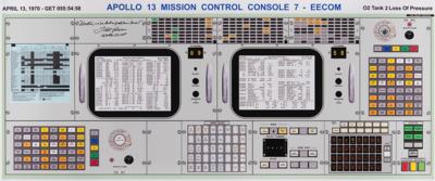 Lot #6264 Fred Haise Signed 'Apollo 13 Mission Control Console 7' Panoramic Print - Image 1