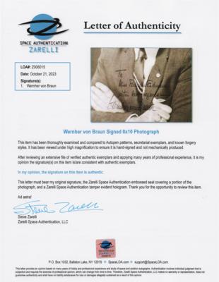 Lot #6417 Wernher von Braun Signed Photograph - Image 3