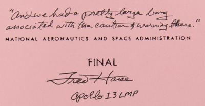 Lot #6261 Fred Haise Signed Apollo 13 Final Flight Plan - Image 2