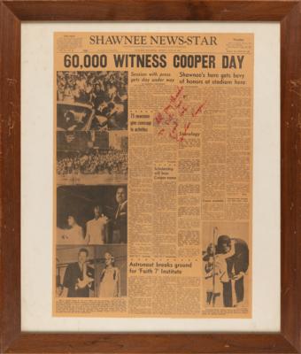 Lot #6023 Mercury Astronauts (4) Signed Newspaper Front Pages - Glenn, Cooper, Schirra, and Carpenter - Image 2