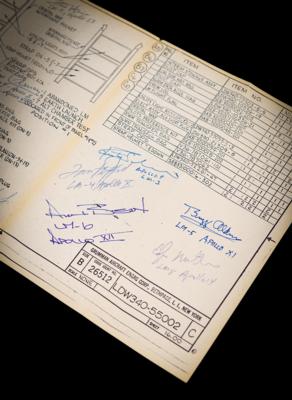 Lot #6373 Astronauts Multi-Signed (10) Apollo Lunar Module Schematic - From the Collection of Gordon Cooper - Image 1