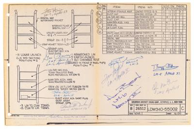 Lot #6373 Astronauts Multi-Signed (10) Apollo Lunar Module Schematic - From the Collection of Gordon Cooper - Image 2