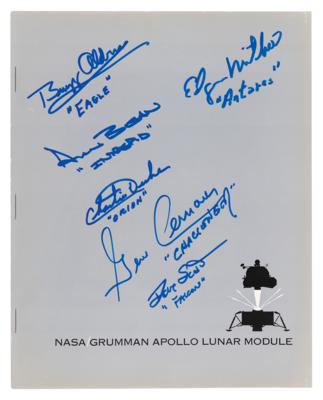 Lot #6377 Moonwalkers (6) Signed Apollo Lunar Module Transgraphic Brochure - Image 1