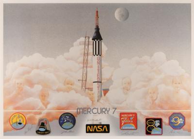 Lot #6022 Mercury Astronauts Signed Print - Image 1