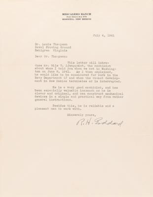 Lot #6460 Robert H. Goddard War-Dated Typed Letter Signed - Image 2