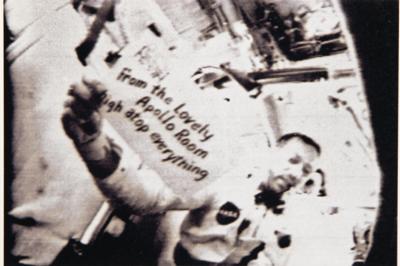 Lot #6074 Apollo 7 Flown Cue Card from the First Live Television Broadcast from an American Spacecraft - Image 4