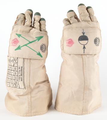 Lot #6513 Soyuz TM-23/Mir EO-21 Flown Orlan EVA Cosmonaut Space Suit Gloves - From the Personal Collection of Yuri Usachov - Image 1