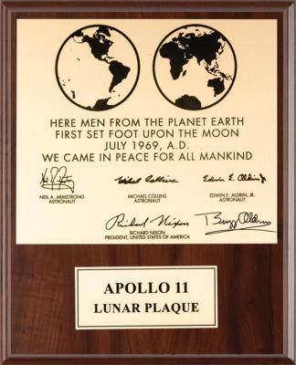 Lot #6145 Buzz Aldrin Signed Apollo 11 Lunar Plaque - Image 1