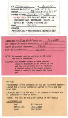 Lot #6400 Apollo Command Module LiOH Filter Assembly, Signed by 19 Apollo Astronauts - Image 7