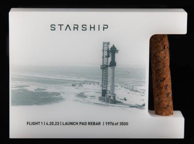 Lot #6493 SpaceX Starship IFT-1 Launch Rebar Display - Image 1