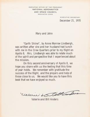 Lot #6087 Bill Anders Signed Book and Typed Letter Signed: "On this second anniversary of Apollo 8, we hope you share with us the feeling that this time of year holds" - Image 4