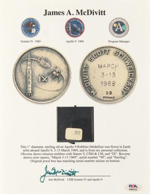 Lot #6097 Apollo 9 Flown Robbins Medallion - NGC MS 66 - From the Personal Collection of Jim McDivitt - Image 4