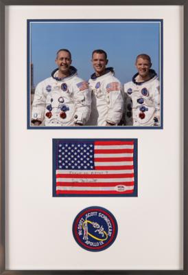 Lot #6094 Apollo 9 Flown American Flag Signed by