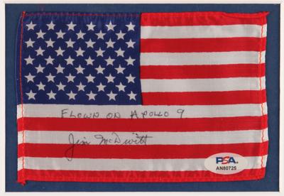 Lot #6094 Apollo 9 Flown American Flag Signed by Jim McDivitt - Image 2