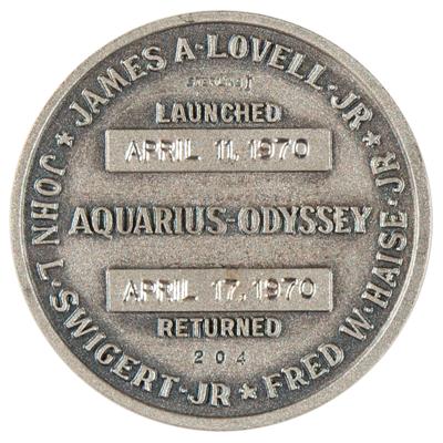 Lot #6248 Apollo 13 Flown Robbins Medallion (Attested as From the Collection of Jack Swigert) - Image 2