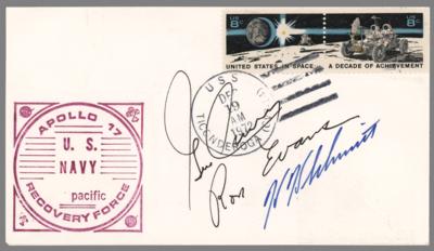 Lot #6361 Apollo 17 Crew-Signed Recovery Cover - Image 1